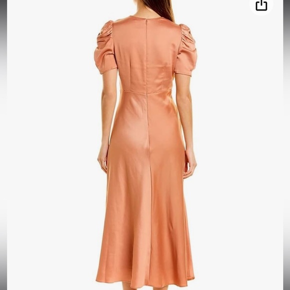 Taylor Women's Knot Front Dress with Puff Sleeve - Picture 2 of 7